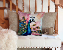 Load image into Gallery viewer, Peacock Throw Pillow - 14x14 Decorative Pillow – Art for Your Home &amp; Patio