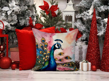 Load image into Gallery viewer, Peacock Throw Pillow - 14x14 Decorative Pillow – Art for Your Home &amp; Patio