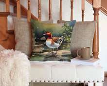 Load image into Gallery viewer, Redhead Duck Throw Pillow - 14x14 Decorative Pillow – Art for Your Home &amp; Patio