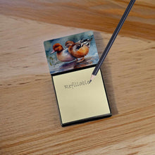 Load image into Gallery viewer, Redhead Duck Sticky Note Holder- Refiilable Desk Accessory Note Pad