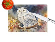 Load image into Gallery viewer, Snowy Owl Glass Cutting Boards – Durable, Decorative Kitchen Art