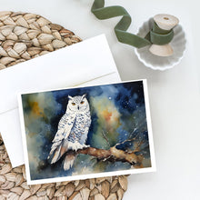 Load image into Gallery viewer, Snowy Owl Greeting Cards - Blank Note Cards – 8-Pack of Artist-Designed Cards with Envelopes