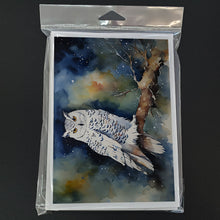 Load image into Gallery viewer, Snowy Owl Greeting Cards - Blank Note Cards – 8-Pack of Artist-Designed Cards with Envelopes