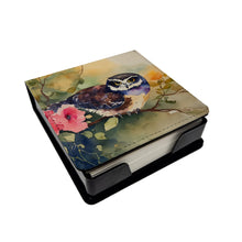 Load image into Gallery viewer, Spectacled Owl PU Leather Note Paper Holder