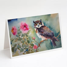 Load image into Gallery viewer, Spectacled Owl Greeting Cards - Blank Note Cards – 8-Pack of Artist-Designed Cards with Envelopes
