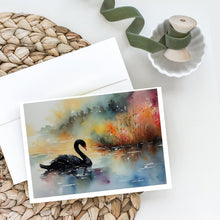 Load image into Gallery viewer, Black Swan Greeting Cards - Blank Note Cards – 8-Pack of Artist-Designed Cards with Envelopes