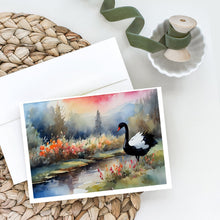Load image into Gallery viewer, Black Swan Greeting Cards - Blank Note Cards – 8-Pack of Artist-Designed Cards with Envelopes