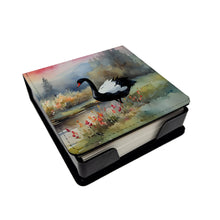 Load image into Gallery viewer, Black Swan PU Leather Note Paper Holder