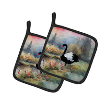 Load image into Gallery viewer, Black Swan Pot Holders - Set of 2 Decorative Kitchen Helpers | Made in the USA