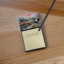 Load image into Gallery viewer, Black Swan Sticky Note Holder- Refiilable Desk Accessory Note Pad
