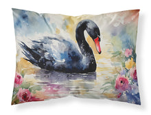 Load image into Gallery viewer, Black Swan Standard Pillowcase – Artistic Decorative Front, White Back
