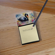 Load image into Gallery viewer, Black Swan Sticky Note Holder- Refiilable Desk Accessory Note Pad