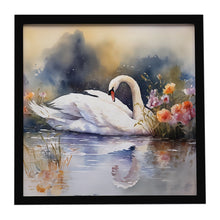 Load image into Gallery viewer, Swan Framed Metal Print