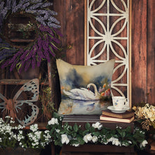 Load image into Gallery viewer, Swan Throw Pillow - 14x14 Decorative Pillow – Art for Your Home &amp; Patio