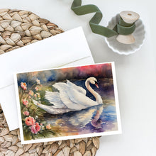 Load image into Gallery viewer, Swan Greeting Cards - Blank Note Cards – 8-Pack of Artist-Designed Cards with Envelopes