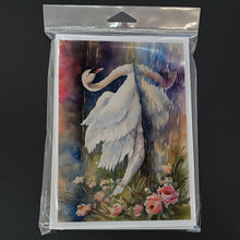 Load image into Gallery viewer, Swan Greeting Cards - Blank Note Cards – 8-Pack of Artist-Designed Cards with Envelopes