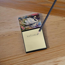 Load image into Gallery viewer, Swan Sticky Note Holder- Refiilable Desk Accessory Note Pad