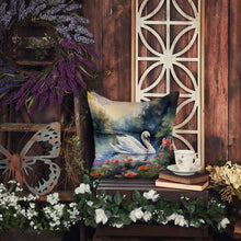 Load image into Gallery viewer, Swan Throw Pillow - 14x14 Decorative Pillow – Art for Your Home &amp; Patio