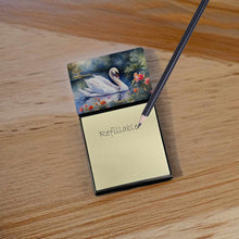 Load image into Gallery viewer, Swan Sticky Note Holder- Refiilable Desk Accessory Note Pad