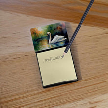 Load image into Gallery viewer, Swan Sticky Note Holder- Refiilable Desk Accessory Note Pad
