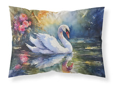 Load image into Gallery viewer, Swan Standard Pillowcase – Artistic Decorative Front, White Back