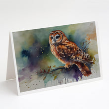 Load image into Gallery viewer, Tawny Owl Greeting Cards - Blank Note Cards – 8-Pack of Artist-Designed Cards with Envelopes