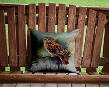 Load image into Gallery viewer, Tawny Owl Throw Pillow - 14x14 Decorative Pillow – Art for Your Home &amp; Patio