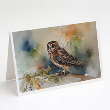 Load image into Gallery viewer, Tawny Owl Greeting Cards - Blank Note Cards – 8-Pack of Artist-Designed Cards with Envelopes