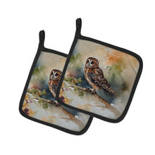 Load image into Gallery viewer, Tawny Owl Pot Holders - Set of 2 Decorative Kitchen Helpers | Made in the USA