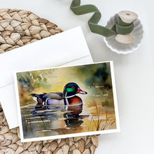 Load image into Gallery viewer, Wood Duck Greeting Cards - Blank Note Cards – 8-Pack of Artist-Designed Cards with Envelopes