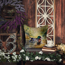 Load image into Gallery viewer, Wood Duck Throw Pillow - 14x14 Decorative Pillow – Art for Your Home &amp; Patio