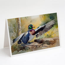 Load image into Gallery viewer, Wood Duck Greeting Cards - Blank Note Cards – 8-Pack of Artist-Designed Cards with Envelopes