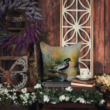 Load image into Gallery viewer, Wood Duck Throw Pillow - 14x14 Decorative Pillow – Art for Your Home &amp; Patio