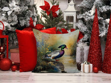 Load image into Gallery viewer, Wood Duck Throw Pillow - 14x14 Decorative Pillow – Art for Your Home &amp; Patio