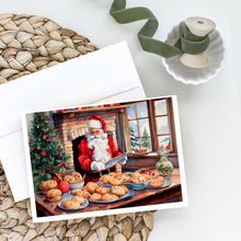 Load image into Gallery viewer, Cookies with Santa Claus Greeting Cards - Blank Note Cards – 8-Pack of Artist-Designed Cards with Envelopes