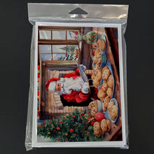 Load image into Gallery viewer, Cookies with Santa Claus Greeting Cards - Blank Note Cards – 8-Pack of Artist-Designed Cards with Envelopes