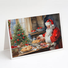 Load image into Gallery viewer, Cookies with Santa Claus Greeting Cards - Blank Note Cards – 8-Pack of Artist-Designed Cards with Envelopes