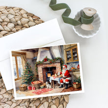 Load image into Gallery viewer, Cookies with Santa Claus Greeting Cards - Blank Note Cards – 8-Pack of Artist-Designed Cards with Envelopes