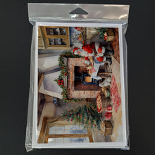 Load image into Gallery viewer, Cookies with Santa Claus Greeting Cards - Blank Note Cards – 8-Pack of Artist-Designed Cards with Envelopes