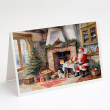 Load image into Gallery viewer, Cookies with Santa Claus Greeting Cards - Blank Note Cards – 8-Pack of Artist-Designed Cards with Envelopes