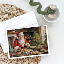 Load image into Gallery viewer, Cookies with Santa Claus Greeting Cards - Blank Note Cards – 8-Pack of Artist-Designed Cards with Envelopes