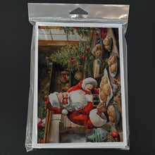 Load image into Gallery viewer, Cookies with Santa Claus Greeting Cards - Blank Note Cards – 8-Pack of Artist-Designed Cards with Envelopes