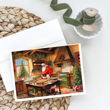 Load image into Gallery viewer, Cookies with Santa Claus Father Christmas Greeting Cards - Blank Note Cards – 8-Pack of Artist-Designed Cards with Envelopes