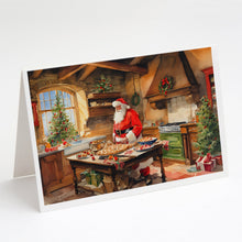 Load image into Gallery viewer, Cookies with Santa Claus Father Christmas Greeting Cards - Blank Note Cards – 8-Pack of Artist-Designed Cards with Envelopes