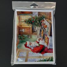 Load image into Gallery viewer, Cookies with Santa Claus Father Christmas Greeting Cards - Blank Note Cards – 8-Pack of Artist-Designed Cards with Envelopes
