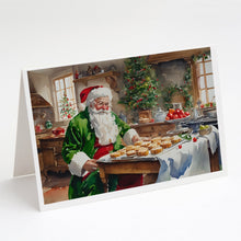Load image into Gallery viewer, Cookies with Santa Claus Father Christmas Greeting Cards - Blank Note Cards – 8-Pack of Artist-Designed Cards with Envelopes