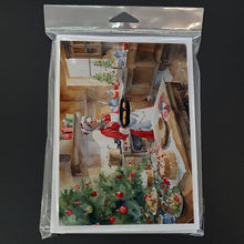 Load image into Gallery viewer, Cookies with Santa Claus Mrs. Claus Greeting Cards - Blank Note Cards – 8-Pack of Artist-Designed Cards with Envelopes