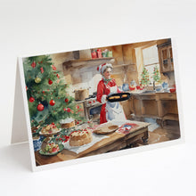 Load image into Gallery viewer, Cookies with Santa Claus Mrs. Claus Greeting Cards - Blank Note Cards – 8-Pack of Artist-Designed Cards with Envelopes
