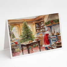 Load image into Gallery viewer, Cookies with Santa Claus Mrs. Claus Greeting Cards - Blank Note Cards – 8-Pack of Artist-Designed Cards with Envelopes