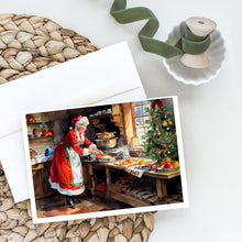 Load image into Gallery viewer, Cookies with Santa Claus Mrs. Claus Greeting Cards - Blank Note Cards – 8-Pack of Artist-Designed Cards with Envelopes